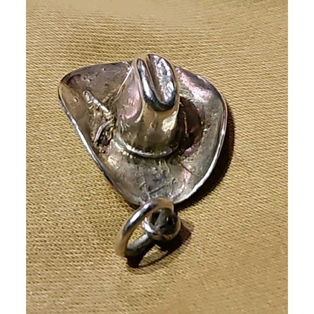 Sterling Silver Western COWBOY HAT Bracelet Charm 5/8" Vintage‎
